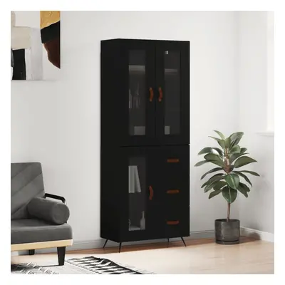 vidaXL Skříň highboard černá 69,5 x 34 x 180 cm kompozitní dřevo