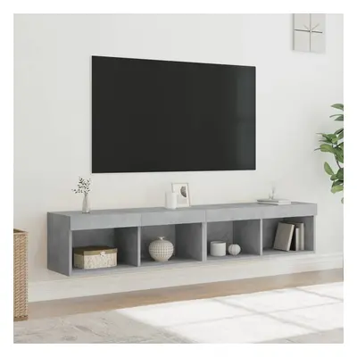 vidaXL TV skříňky s LED osvětlením 2 ks betonově šedé 80 x 30 x 30 cm