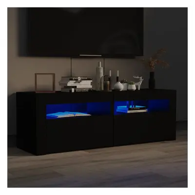 vidaXL TV skříňka s LED osvětlením černá 120 x 35 x 40 cm