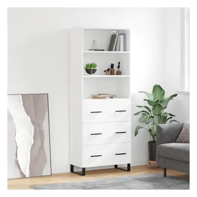 vidaXL Skříň highboard bílá 69,5 x 34 x 180 cm kompozitní dřevo