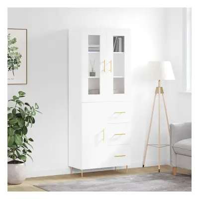 vidaXL Skříň highboard bílá 69,5 x 34 x 180 cm kompozitní dřevo