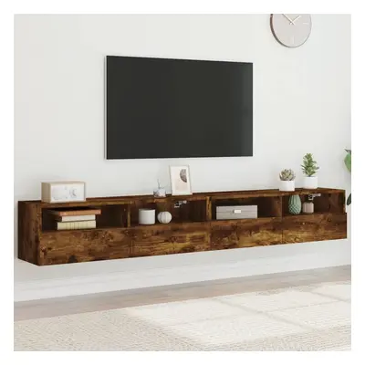 vidaXL Nástěnné TV skříňky 2 ks kouřový dub 100 x 30 x 30 cm kompozit