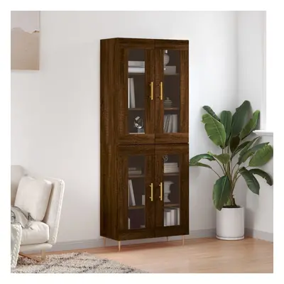 vidaXL Skříň highboard hnědý dub 69,5 x 34 x 180 cm kompozitní dřevo