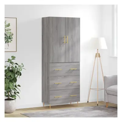 vidaXL Skříň highboard šedá sonoma 69,5 x 34 x 180 cm kompozitní dřevo