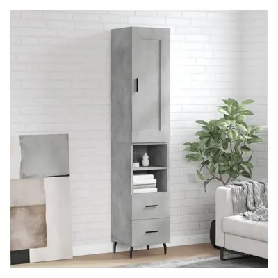 vidaXL Skříň highboard betonově šedá 34,5x34x180 cm kompozitní dřevo