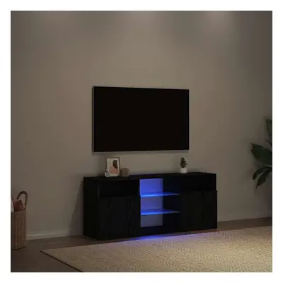 vidaXL TV stolek s LED černý dub 120 x 30 x 50 cm kompozitní dřevo