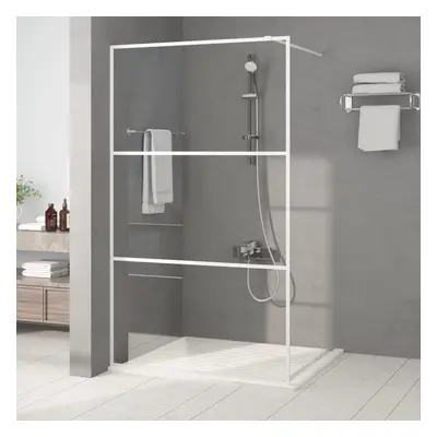 vidaXL Sprchová zástěna walk-in bílá 115 x 195 cm čiré ESG sklo