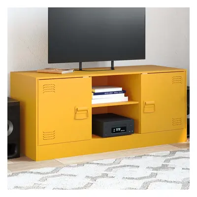 vidaXL TV skříňka hořčicově žlutá 99 x 39 x 44 cm ocel