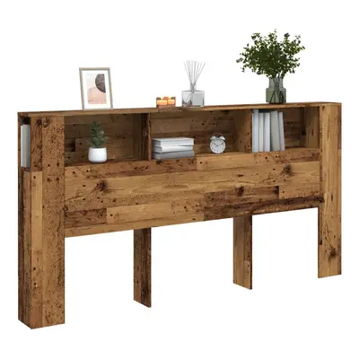 vidaXL Čelo postele s úložným prostorem old wood 200x18,5x102,5 cm