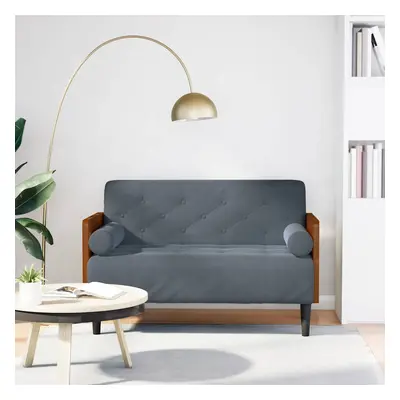 vidaXL Pohovka Loveseat s podhlavníkem, tmavě šedá, 110 cm, samet