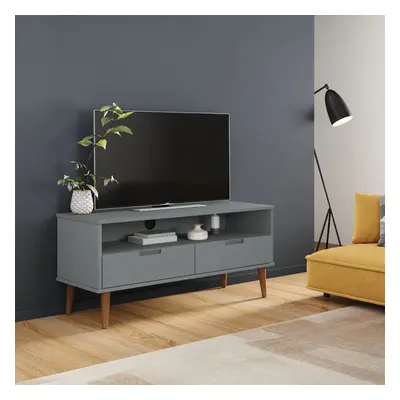 vidaXL TV stolek MOLDE šedý 106 x 40 x 49 cm masivní borové dřevo