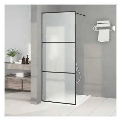 vidaXL Sprchová zástěna walk-in černá 80 x 195 cm mléčné ESG sklo