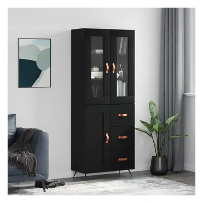 vidaXL Skříň highboard černá 69,5 x 34 x 180 cm kompozitní dřevo