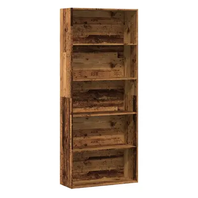 vidaXL Knihovna old wood 80 x 30 x 189 cm kompozitní dřevo