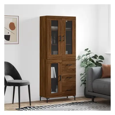 vidaXL Skříň highboard hnědý dub 69,5 x 34 x 180 cm kompozitní dřevo