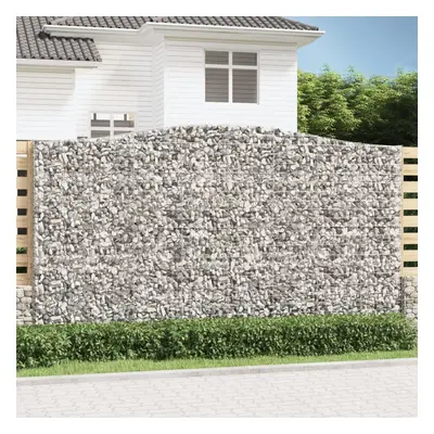 vidaXL Klenutý gabionový koš 400 x 30 x 220/240 cm pozinkované železo