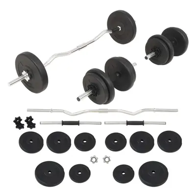 vidaXL Sada činek barbell a dumbbell, 30 kg