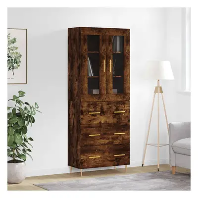 vidaXL Skříň highboard kouřový dub 69,5 x 34 x 180 cm kompozitní dřevo