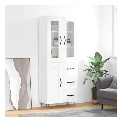 vidaXL Skříň highboard lesklá bílá 69,5 x 34 x 180 cm kompozitní dřevo