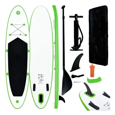 vidaXL Nafukovací SUP paddleboard zeleno-bílý