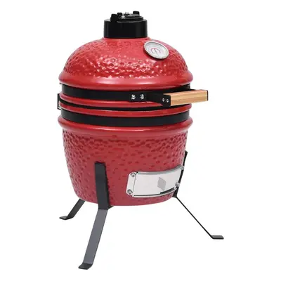 vidaXL Zahradní gril a udírna 2 v 1 Kamado keramický 56 cm červený