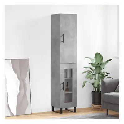 vidaXL Skříň highboard betonově šedá 34,5x34x180 cm kompozitní dřevo