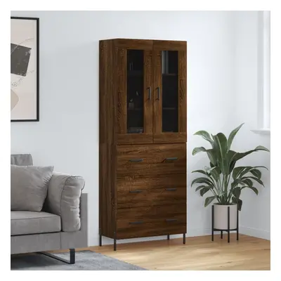 vidaXL Skříň highboard hnědý dub 69,5 x 34 x 180 cm kompozitní dřevo