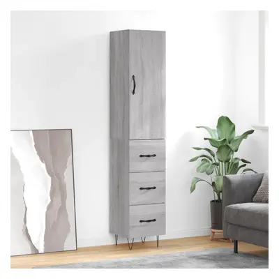 vidaXL Skříň highboard šedá sonoma 34,5 x 34 x 180 cm kompozitní dřevo