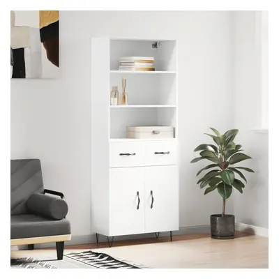 vidaXL Skříň highboard bílá 69,5 x 34 x 180 cm kompozitní dřevo