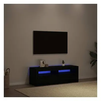 vidaXL TV stolek s LED černý dub 120 x 35 x 40 cm kompozitní dřevo