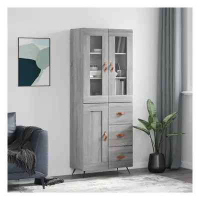 vidaXL Skříň highboard šedá sonoma 69,5 x 34 x 180 cm kompozitní dřevo