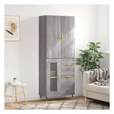 vidaXL Skříň highboard šedá sonoma 69,5 x 34 x 180 cm kompozitní dřevo