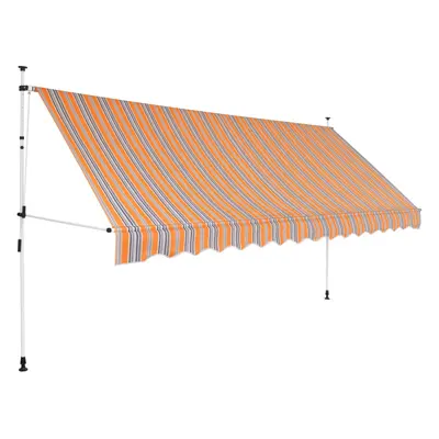 vidaXL Ručně zatahovací markýza 400 cm žluto-modré pruhy