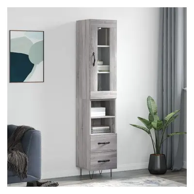 vidaXL Skříň highboard šedá sonoma 34,5 x 34 x 180 cm kompozitní dřevo