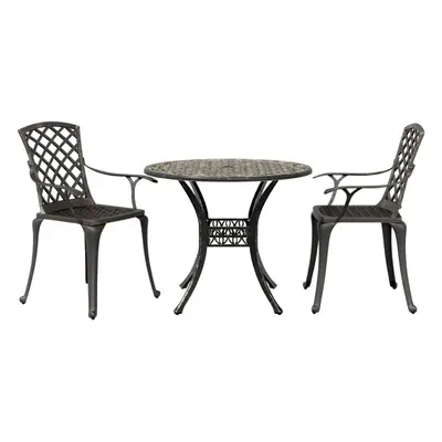 vidaXL 3dílný bistro set bronzový litý hliník