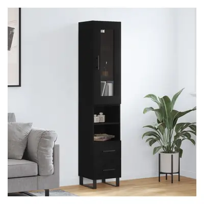 vidaXL Skříň highboard černá 34,5 x 34 x 180 cm kompozitní dřevo