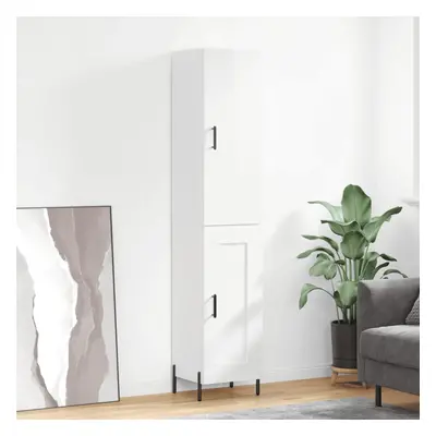 vidaXL Skříň highboard bílá s vysokým leskem 34,5x34x180 cm kompozit