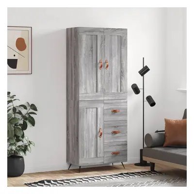 vidaXL Skříň highboard šedá sonoma 69,5 x 34 x 180 cm kompozitní dřevo