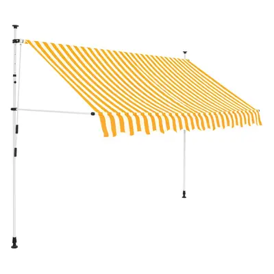 vidaXL Ručně zatahovací markýza 250 cm oranžovo-bílé pruhy