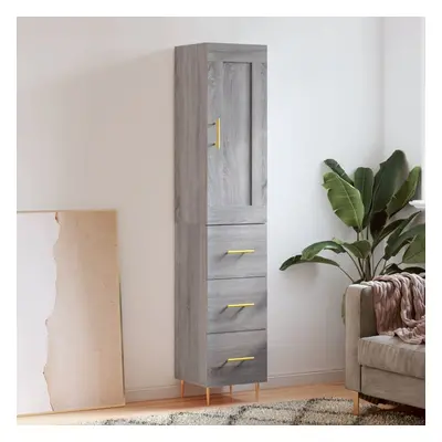 vidaXL Skříň highboard šedá sonoma 34,5 x 34 x 180 cm kompozitní dřevo