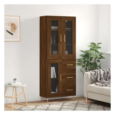 vidaXL Skříň highboard hnědý dub 69,5 x 34 x 180 cm kompozitní dřevo