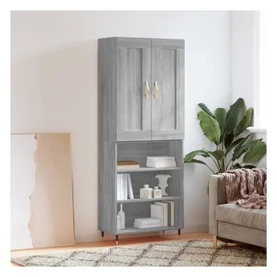 vidaXL Skříň highboard šedá sonoma 69,5 x 34 x 180 cm kompozitní dřevo