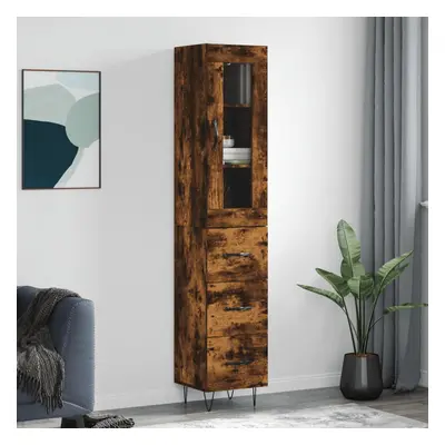 vidaXL Skříň highboard kouřový dub 34,5 x 34 x 180 cm kompozitní dřevo