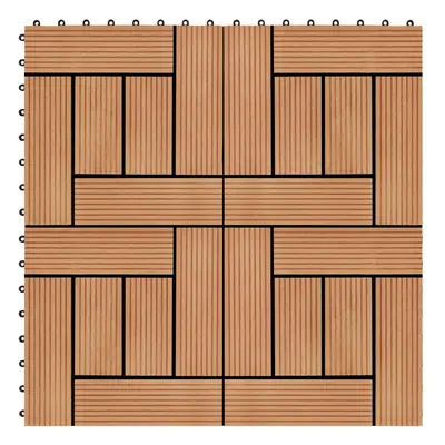 vidaXL 22 ks terasové dlaždice 30 x 30 cm 2 m² WPC barva teak