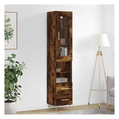 vidaXL Skříň highboard kouřový dub 34,5 x 34 x 180 cm kompozitní dřevo