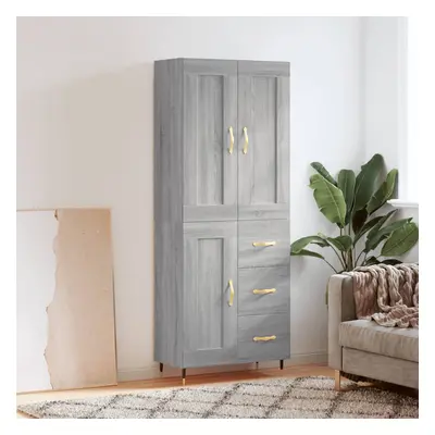 vidaXL Skříň highboard šedá sonoma 69,5 x 34 x 180 cm kompozitní dřevo