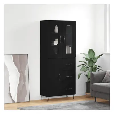 vidaXL Skříň highboard černá 69,5 x 34 x 180 cm kompozitní dřevo