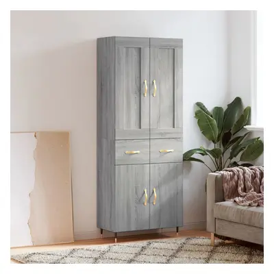 vidaXL Skříň highboard šedá sonoma 69,5 x 34 x 180 cm kompozitní dřevo