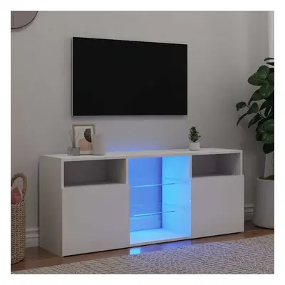 vidaXL TV skříňka s LED osvětlením bílá 120 x 30 x 50 cm