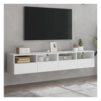 vidaXL Nástěnné TV skříňky 2 ks bílé 80 x 30 x 30 cm kompozitní dřevo